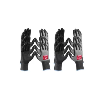   MILWAUKEE Pracovné ochranné rukavice odolné proti prerezaniu PU máčané 2/B - XL/10 Hi-Dex (12 párov)