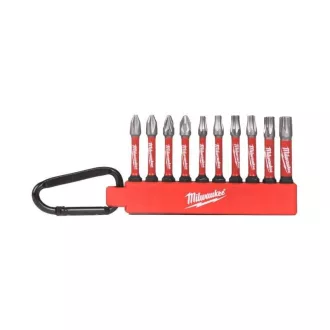   Sada bitov MILWAUKEE s karabínou 10 kusov 1/4" Hex Shockwave™