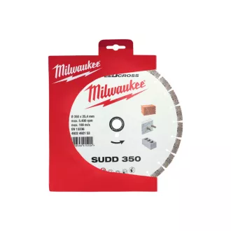   MILWAUKEE Diamantový rezací kotúč 350 x 3,4 x 15 x 25,2 mm segmentovaný SUDD
