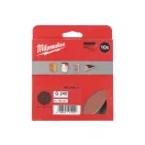 MILWAUKEE Brúsna podložka na suchý zips STD 125 mm / P240 8 otvorov (10 ks)