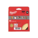 MILWAUKEE Brúsna podložka na suchý zips HP 125 mm / P180 8 otvorov (10 ks)