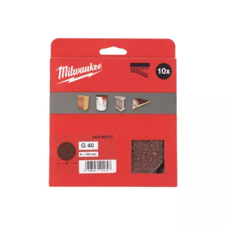   MILWAUKEE Brúsna podložka na suchý zips STD 150 mm / P40 6 otvorov (10 ks)
