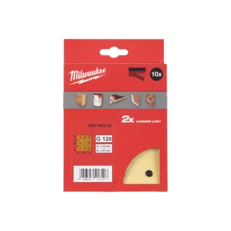   MILWAUKEE Brúsna podložka na suchý zips HP 115 x 107 mm / P120 10 otvorov (10 ks)