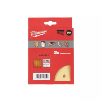   MILWAUKEE Brúsna podložka na suchý zips HP 115 x 107 mm / P240 10 otvorov (10 ks)