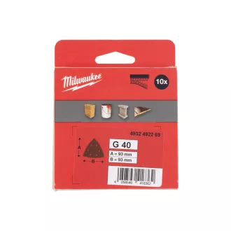  MILWAUKEE Delta brúsna podložka na suchý zips STD 93 x 93 mm / P40 6 otvorov (10 ks)