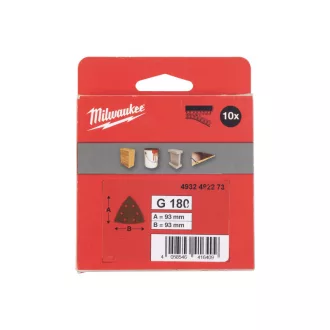   MILWAUKEE Delta brúsna podložka na suchý zips STD 93 x 93 mm / P180 6 otvorov (10 ks)