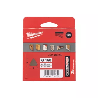   MILWAUKEE Delta brúsna sieťka na suchý zips PG 93 x 93 mm / P240 (10 ks)