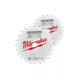   MILWAUKEE Pílový kotúč na drevo 165 x 20 x 1,6 mm /40T ATB (2ks)