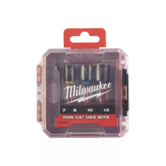   Sada skrutkovačov MILWAUKEE SHOCKWAVE™ 4 kusy 7 / 8 / 10 / 13 x 65 mm 1/4" šesťhranný magnetický