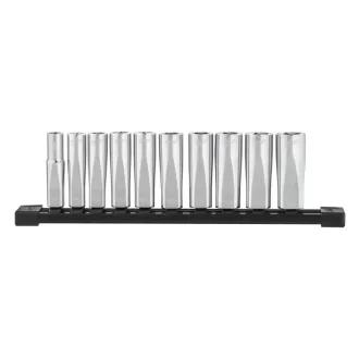   MILWAUKEE Sada dlhých nástrčných kľúčov s úložnou lištou 10 kusov 3/8" 10-19 mm