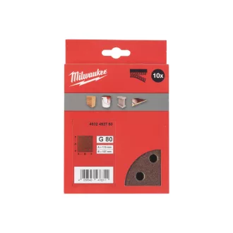   MILWAUKEE Brúsna podložka na suchý zips STD 115 x 107 mm / P80 10 otvorov (10 ks)