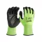 MILWAUKEE Pracovné rukavice odolné voči strihu s PU potápaním 1/A - XXL/11 Hi-Vis (12 párov)