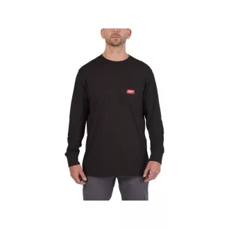   MILWAUKEE Vreckové tričko s dlhým rukávom čierne WTLSBLII L