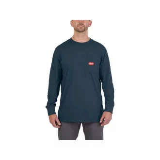   MILWAUKEE Vreckové tričko s dlhým rukávom modré WTLSBLUII XL