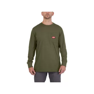   MILWAUKEE Vreckové tričko s dlhým rukávom zelené WTLSGRNII S