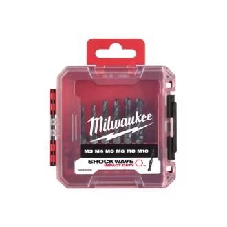  MILWAUKEE Kombinovaná súprava závitových vrtákov 6-dielna 1/4" Hex (vrták, závitník, oddebňovač)