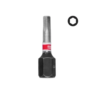 MILWAUKEE Bitový hrot HEX 3 x 25 mm Shockwave (3 ks)