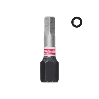 MILWAUKEE Bitový hrot HEX 4 x 25 mm Shockwave (3 ks)