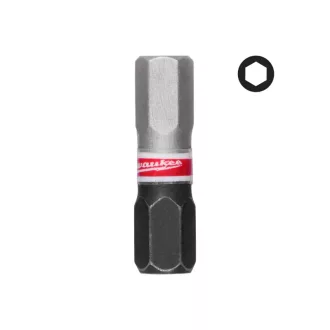 MILWAUKEE Bitový hrot HEX 6 x 25 mm Shockwave (3 ks)