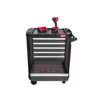   MILWAUKEE Náradie vozík 246 dielov, 7 zásuviek, 30"/78 cm, grafitovo sivý