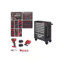 MILWAUKEE Náradie vozík 246 dielov, 7 zásuviek, 30"/78 cm, grafitovo sivý