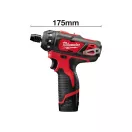 MILWAUKEE Akumulátorový skrutkovač M12 BD-202C (2 x 2,0 Ah batérie + nabíjačka)