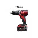 MILWAUKEE Akumulátorová príklepová vŕtačka M18 BPD-402C (2 x 4,0 Ah batérie + nabíjačka)
