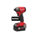 MILWAUKEE Akumulátorový rázový uťahovák M18 FQID-502 x 1/4" HEX (2 x 5,0 Ah batéria + nabíjačka)