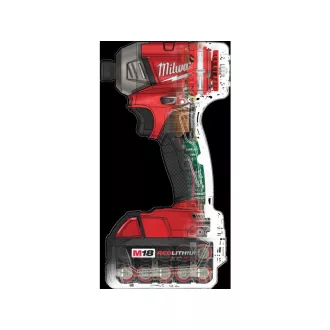   MILWAUKEE Akumulátorový rázový uťahovák M18 FQID-502 x 1/4" HEX (2 x 5,0 Ah batéria + nabíjačka)