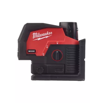   Bezdrôtový krížový a bodový laser MILWAUKEE M12 CLLP-301C (1 x 3,0 Ah batéria + USB nabíjací kábel)