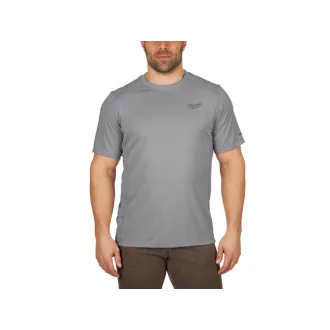   Technické tričko MILWAUKEE s krátkym rukávom sivá WWSSG-L WORKSKIN™