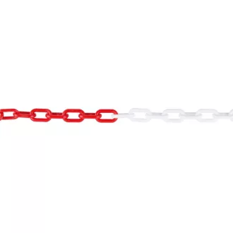 Plastová retiazka červeno-biela 6 mm x 25 m