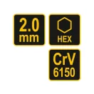 VOREL T-kľúč imbus 2 mm CrV