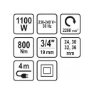 STHOR Elektrický rázový uťahovák 1100W 3/4" 800 Nm