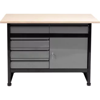   VOREL Pracovný stôl so skriňou 5 zásuvkový 1 dverový 1160 x 600 x 840 mm