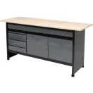 VOREL Skriňový pracovný stôl so 4 zásuvkami a 2 dvierkami 1700 x 600 x 840 mm