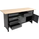 VOREL Skriňový pracovný stôl so 4 zásuvkami a 2 dvierkami 1700 x 600 x 840 mm