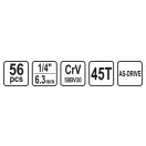 STHOR Sada nástrčných kľúčov 56 kusov 1/4" 4-13 mm CrV