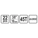 STHOR Sada nástrčných kľúčov 22 kusov 3/8" 6-22 mm