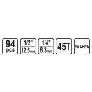 STHOR Sada nástrčných kľúčov 94 kusov 1/4", 1/2"