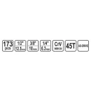 STHOR Sada nástrčných kľúčov 173 kusov 1/4", 3/8", 1/2" CrV