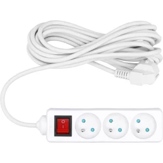   VOREL Elektrická predlžovacia šnúra s 3-cestným rozvodným vypínačom