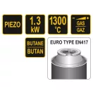 VOREL Plynový horák 1300 °C 1,3 kW piezzo