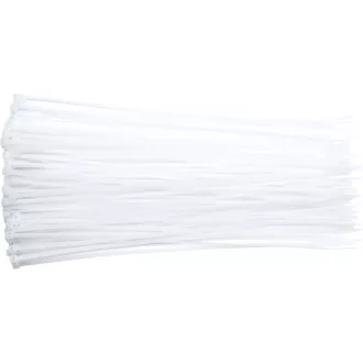 VOREL Sťahovací pásik 300 x 3,6 mm biely (100 ks)
