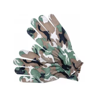   Záhradnícke rukavice FLO so vzorom sivého poľa veľkosť 8