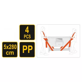   VOREL Sada transportných popruhov na nábytok 4 diely 50 x 2800 mm