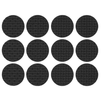   VOREL Samolepiaca protišmyková nábytková podložka pod nohy okrúhla čierna 28 mm (12 ks)