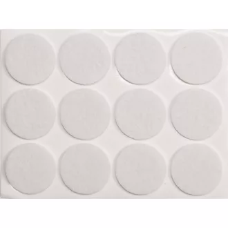   VOREL Samolepiaca protišmyková nábytková podložka pod nohy okrúhla biela 28 mm (12 ks)