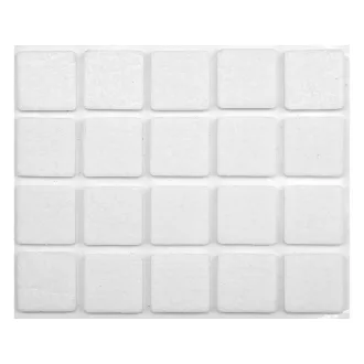   VOREL Samolepiaca protišmyková nábytková podložka pod nohy štvorcová biela 20 x 20 mm (20 ks)