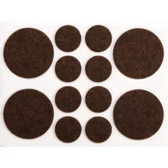   VOREL Samolepiaca protišmyková nábytková podložka pod nohy okrúhla hnedá sada 12 kusov 20-38 mm